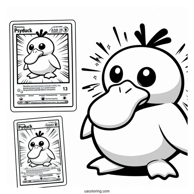 Psyduck Coloring Page Overthink Pokemon Card
