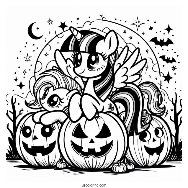 Twilight Sparkle and Friends in Jack-O-Lantern