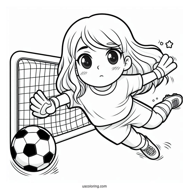 Kid Goal Keeper To Color