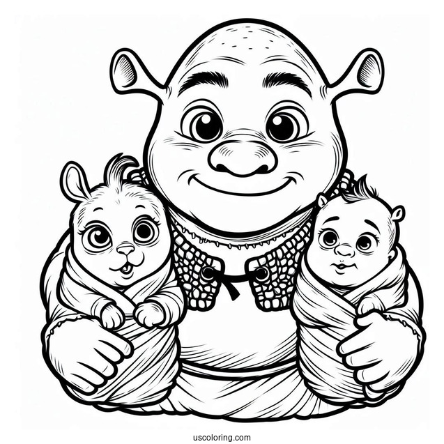 Shrek Babies Coloring Page