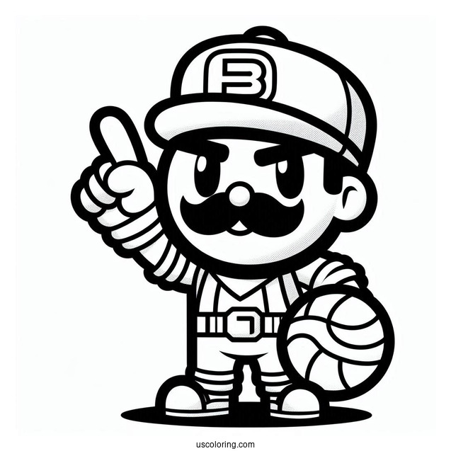Brawl Stars Coloring Page Of Simple El Primo Pointing Up For Kids