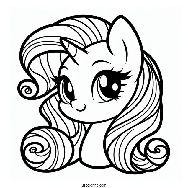 Smiling Rarity Coloring Page For Kids