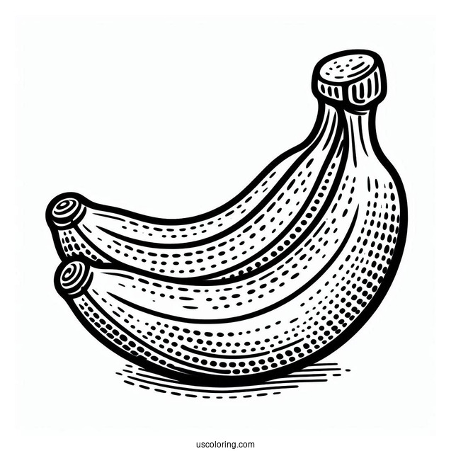 Easy Banana Coloring Page For Kids