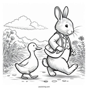 Peter Rabbit Coloring Page Of Jemima Puddle Duck Walking With Mark Huckerby