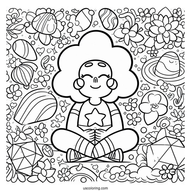 Happy Adult Steven Universe Coloring Page For Preschoolers