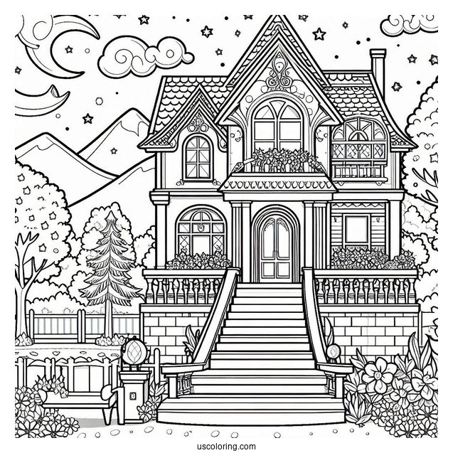 Barbie Dream House Coloring Page