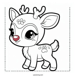 Baby Rudolph Coloring Page The Red Nosed Reindeer