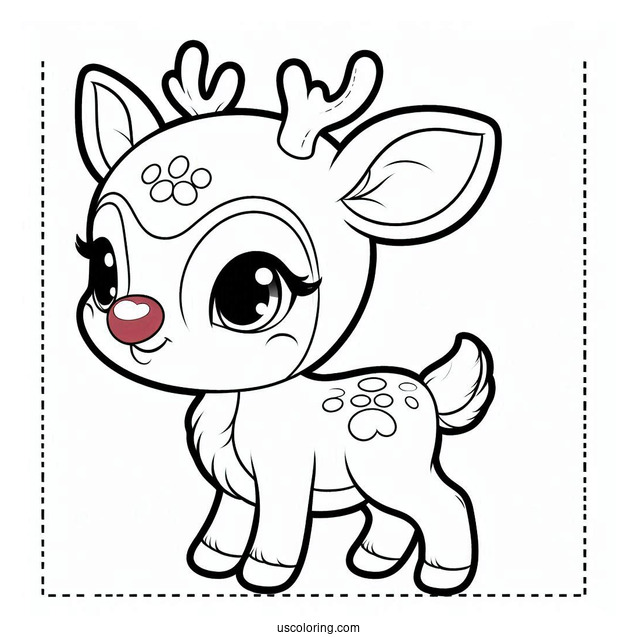 Baby Rudolph Coloring Page The Red Nosed Reindeer