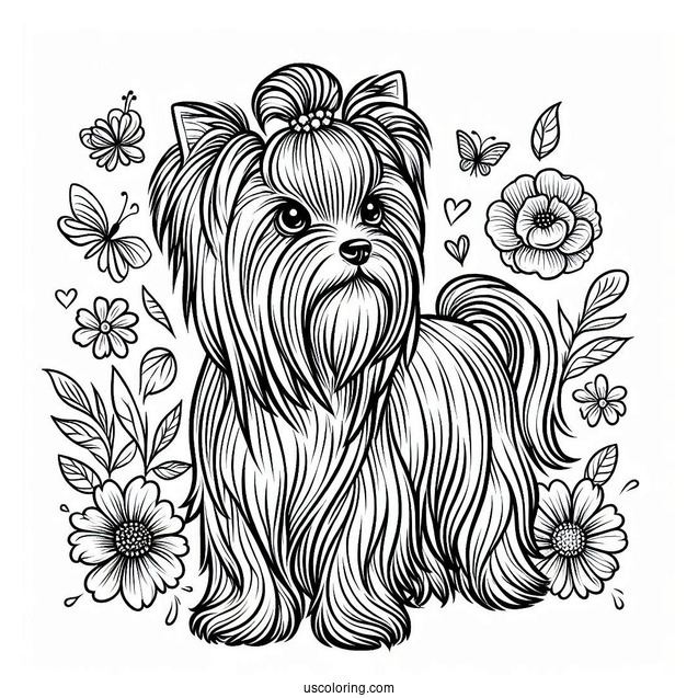 Yorkshire Terrier Coloring Page For Kids