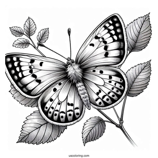 Realistic Butterfly Perched On A Leaf In Spring