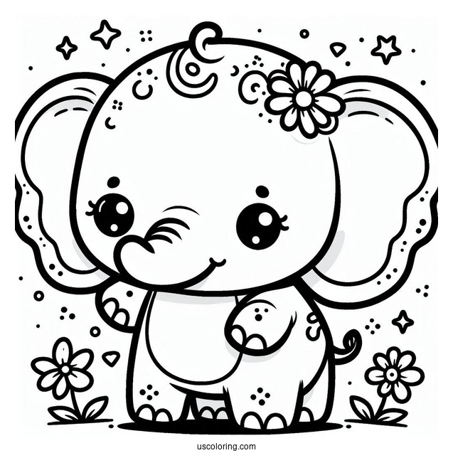 Kawaii Elephant With Little Trunk