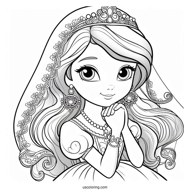 Sofia The First Coloring Page Curtsying For Kids