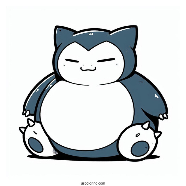 Snorlax Coloring Page Unfazed Fat Pokemon Card