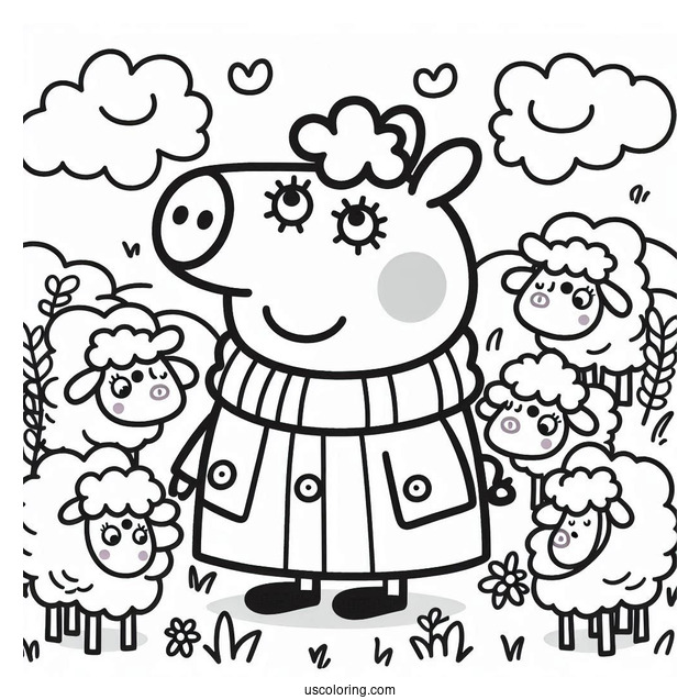Coloring Page Of Peppa Pig Suzy For Kids