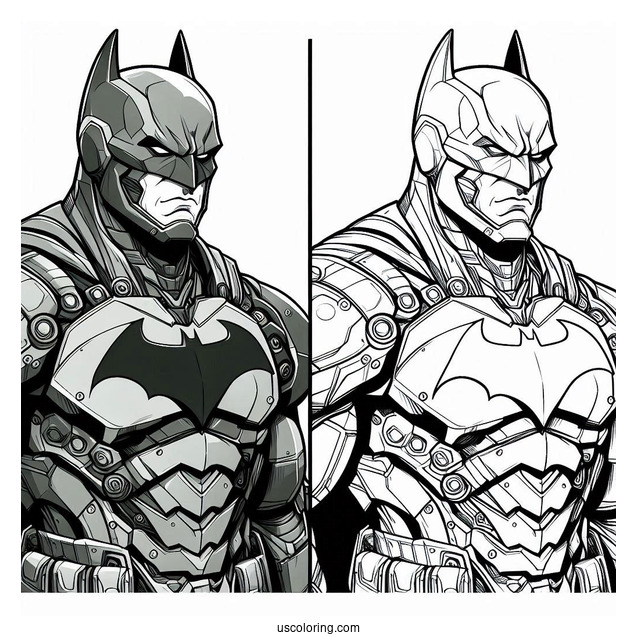 Coloring Sheet Of Batman In Armored Batsuit