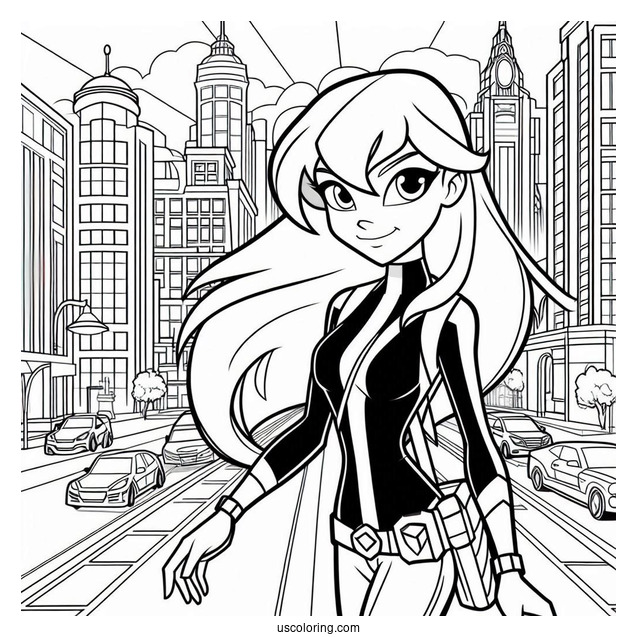 Ben 10 Coloring Page Of Adult Gwen Tennyson In The City