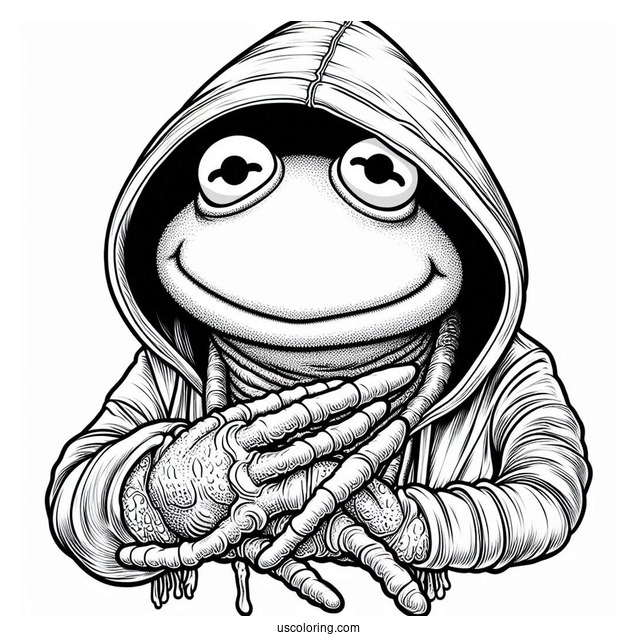 Muppets Coloring Page Of Pepe The King Prawn In A Hoodie