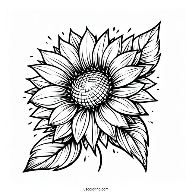Sunflower Outline Coloring Sheet