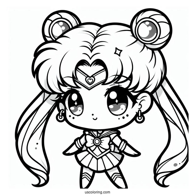 Chibi Kawaii Sailor Moon Coloring In