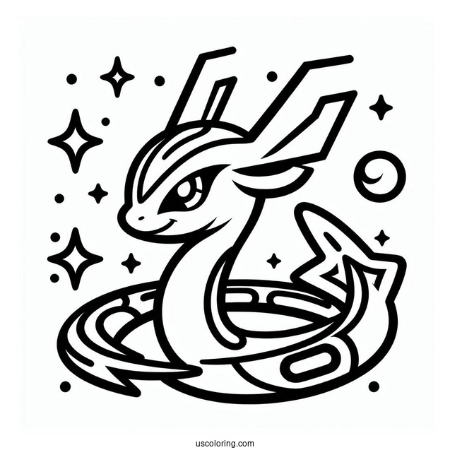 Cute Rayquaza Coloring Page For Preschoolers