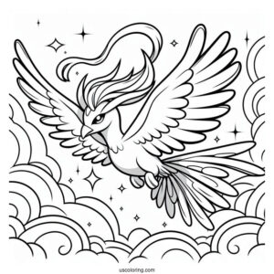 Ho-Oh Pokemon Soaring In The Sky