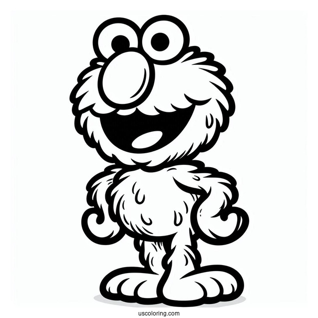 Simple Elmo Coloring In For Preschoolers