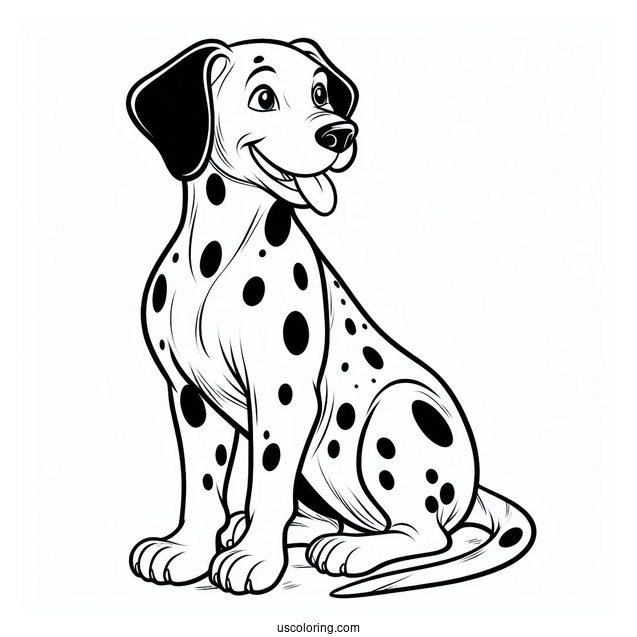 Large Dalmatian Dog Coloring Sheet
