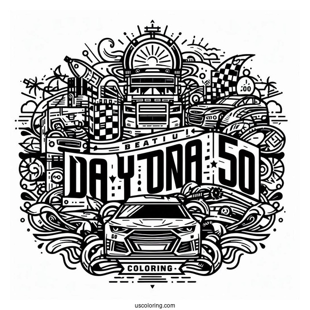 NASCAR Coloring Page Of Daytona 500 Logo