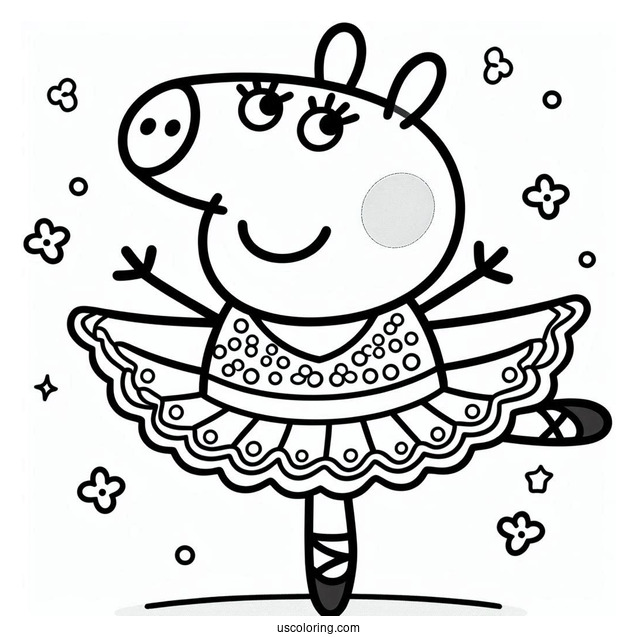 Peppa Pig Ballerina Coloring Page For Kids