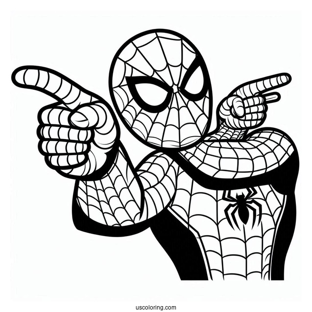 Spider-Man Pointing Meme Coloring Sheet