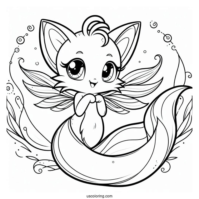 Smiling Tails Coloring Page Surrounded By Gold Rings