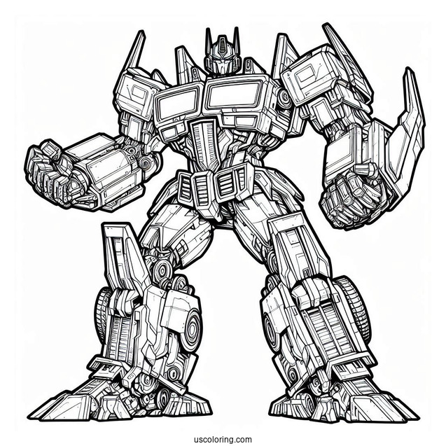 Optimus Prime Coloring Page In Planet Cybertron