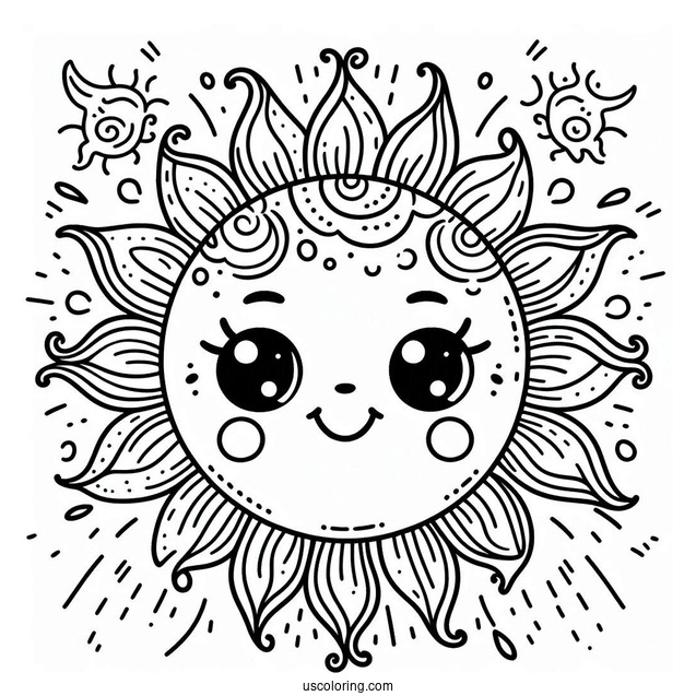 Smiling Sun Coloring Page