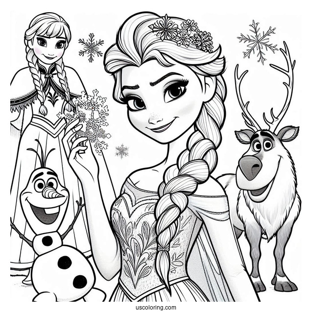 Elsa, Anna, Sven, Olaf, And Kristoff