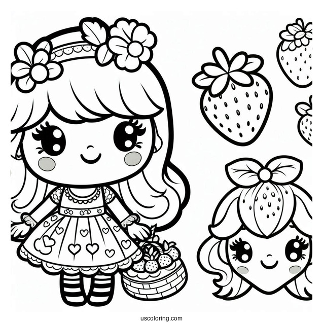 Strawberry Shortcake Coloring Page And Friends