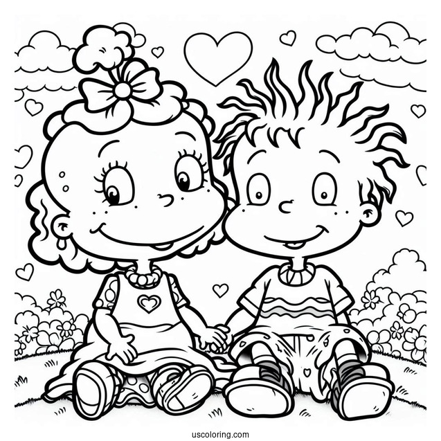 Rugrats Coloring Page Of Lillian And Philip DeVille
