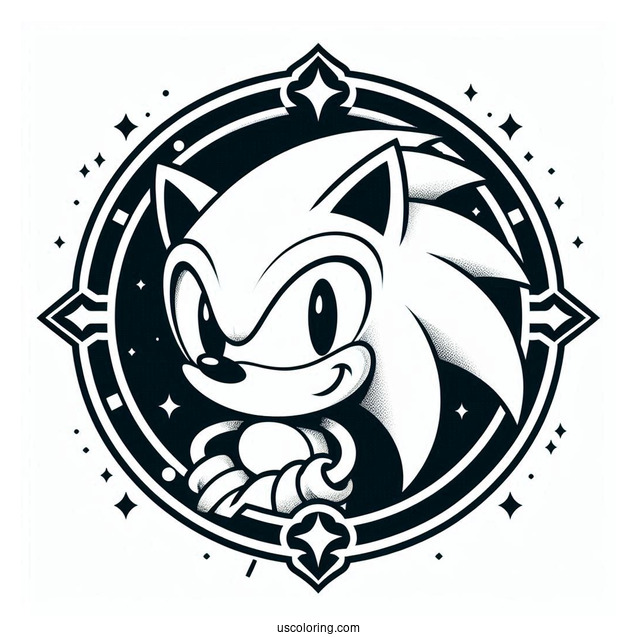 Logo Sonic Exe Coloring Page