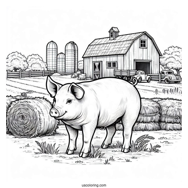 Farm Bred Pig To Color