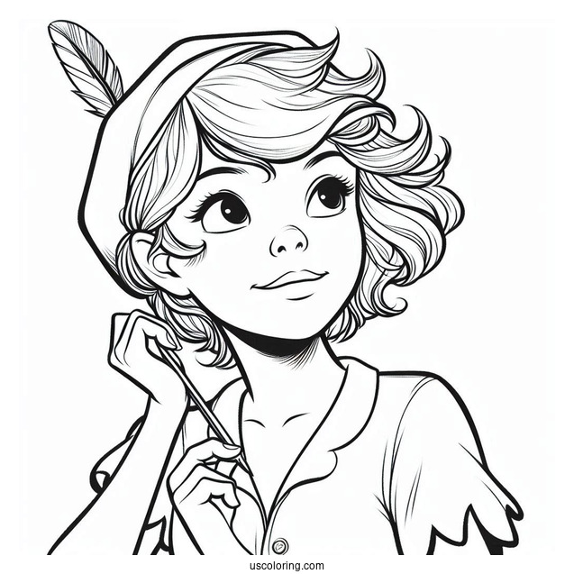Easy Wendy Darling Coloring Sheet