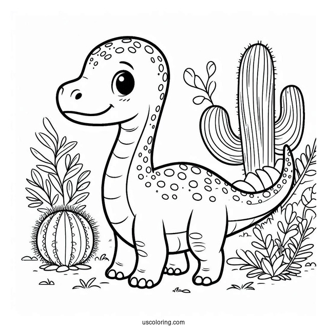 Cute Chasmosaurus Dinosaur Coloring Page For Kids