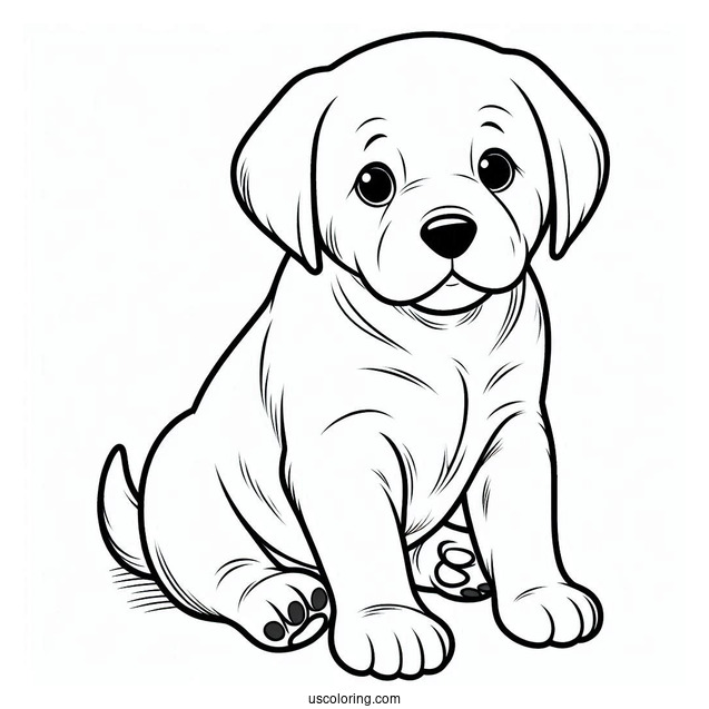 Labrador Puppy Coloring Sheet For Kids