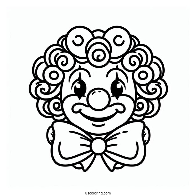 Outline of Clown Face to Color