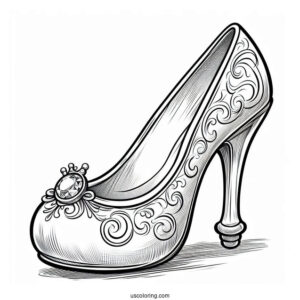 Cinderella Glass Slipper Coloring Page