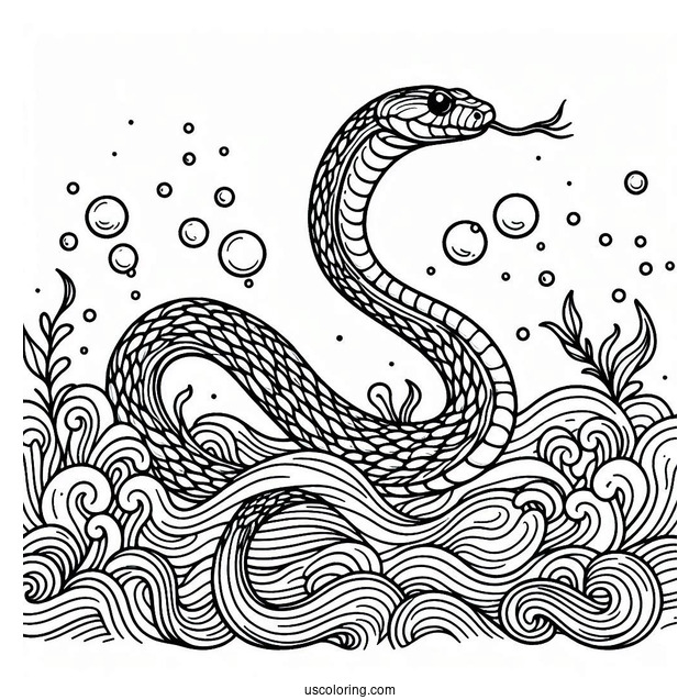 Sea Snake Swimming In Ocean