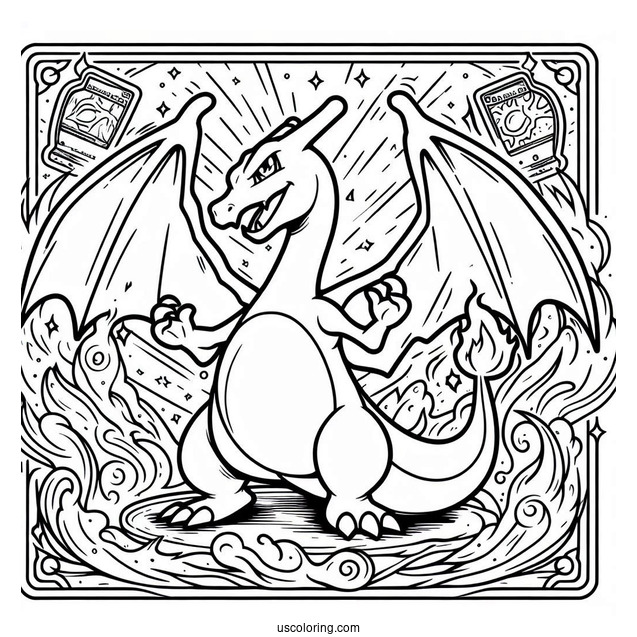 Coloring Page Of Charizard Pokemon Card