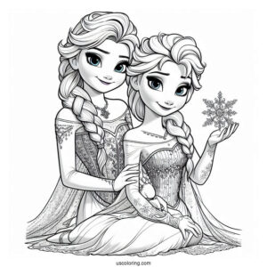 Elsa And Jack Frost Coloring Page