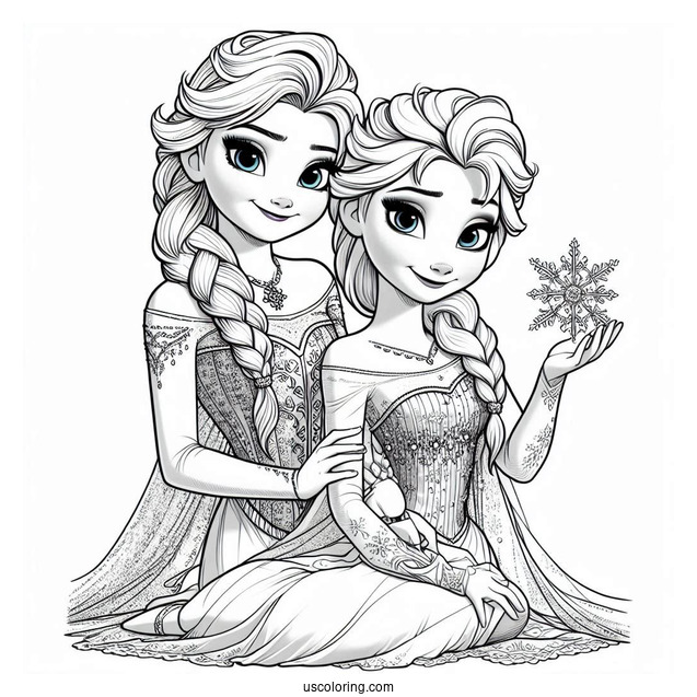 Elsa And Jack Frost Coloring Page