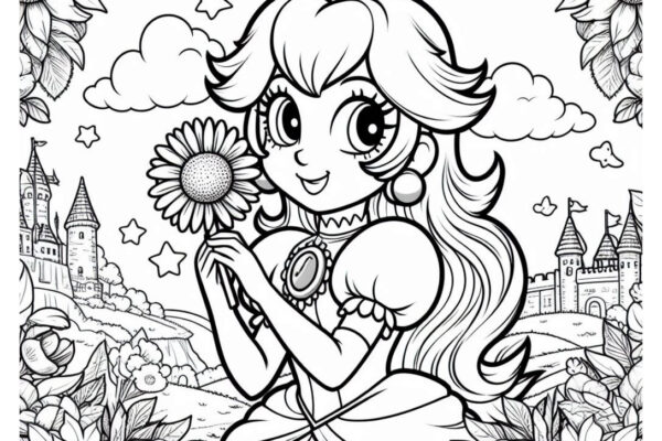 Princess Peach Coloring Pages (Free PDF Printables)