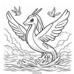 Milotic Traveling By Sea To Color