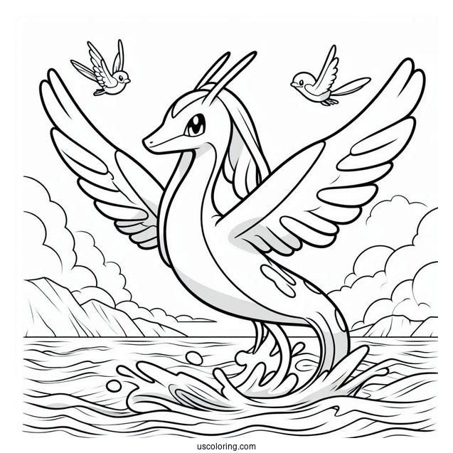 Milotic Traveling By Sea To Color